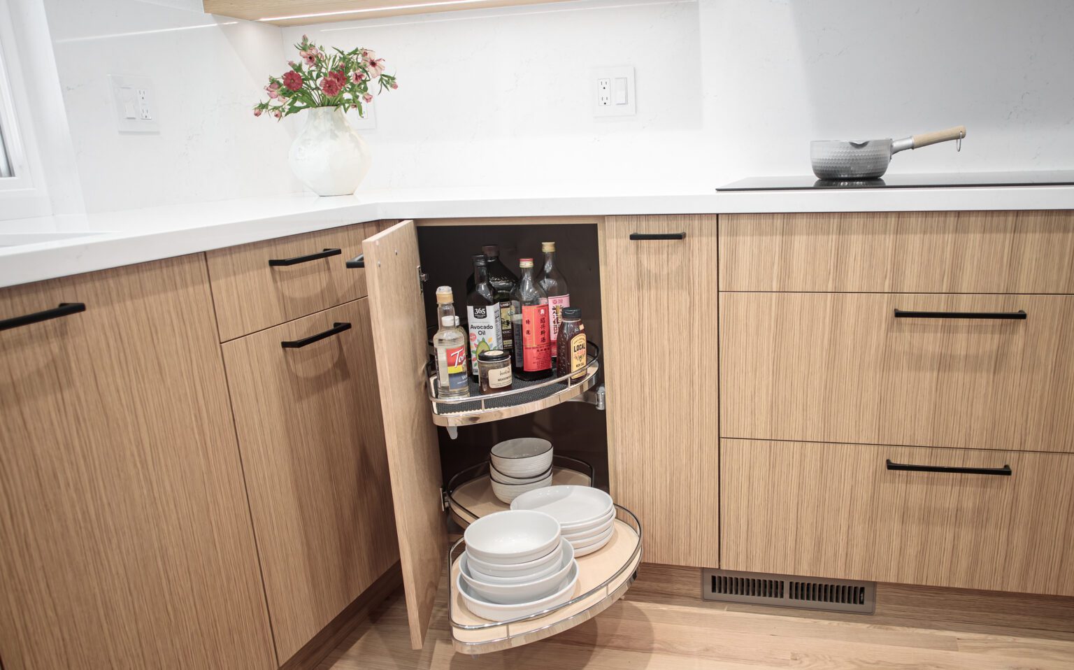 Top Kitchen Design Trends in the Pacific Northwest inspiration. Kitchen storage rollout detail for a modern remodel