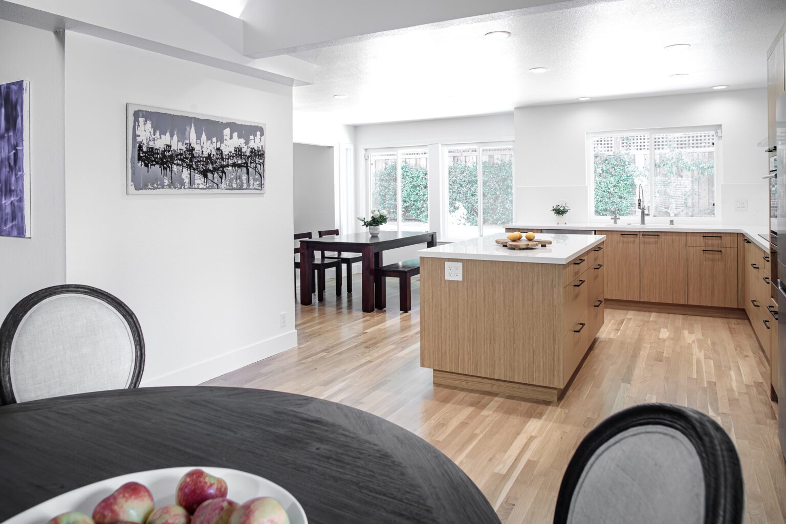 Top Kitchen Design Trends in the Pacific Northwest inspiration. Kitchen remodel with white oak floors and bright finishes